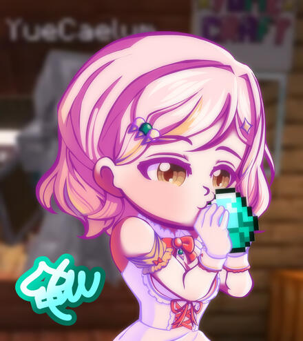Aisu comiendo diamante